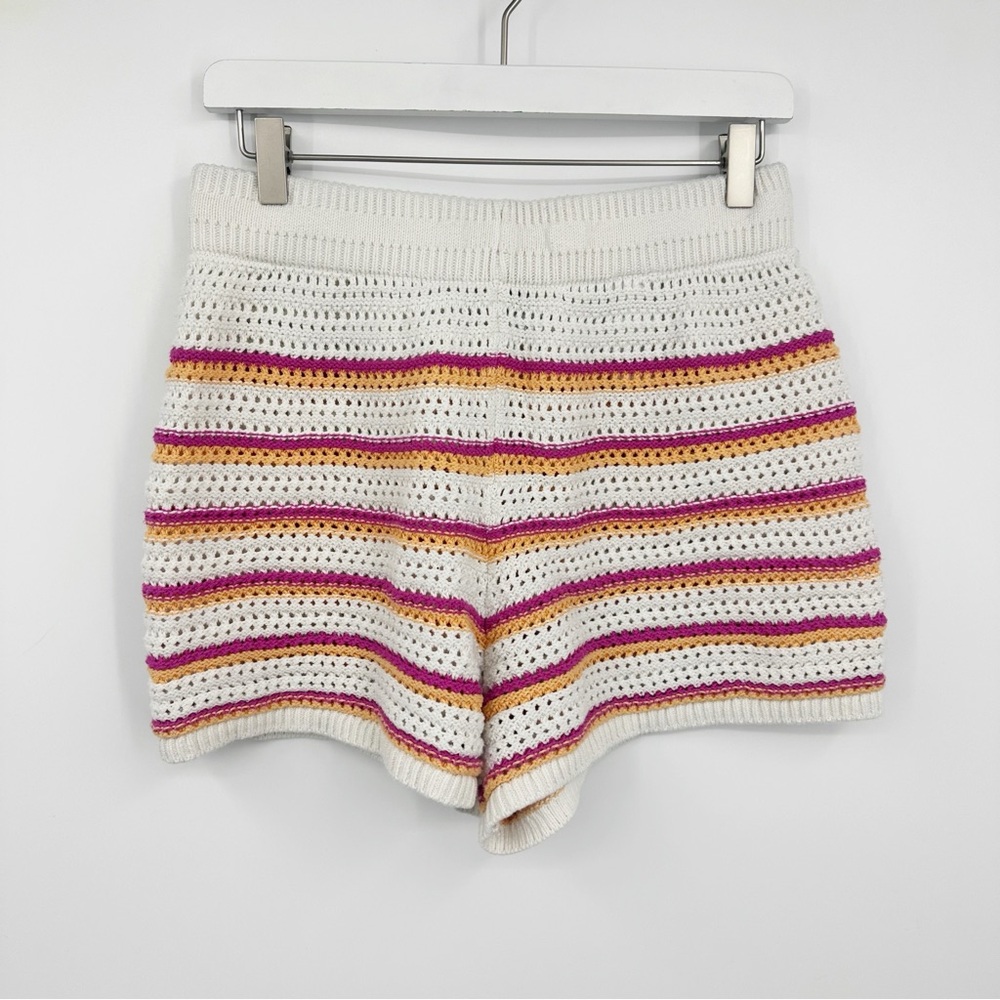 Old Navy Crochet Knit Shorts Size Medium Boho Striped Beach Festival